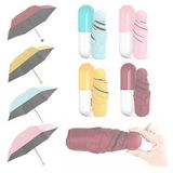 Mini Compact Umbrella Windproof Travel Sun &Rain Umbrella with Capsule Case - UV Protection Foldable Mini Cute and Small Capsule Design Umbrella - Capsule Umbrella, Pack Of 1