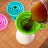 Silicone Funnel | for Liquid, Oil, Sauce, Water, Juice, Small Food-Grains | 9 cm, Assorted Color - Funnel, Pack Of 1