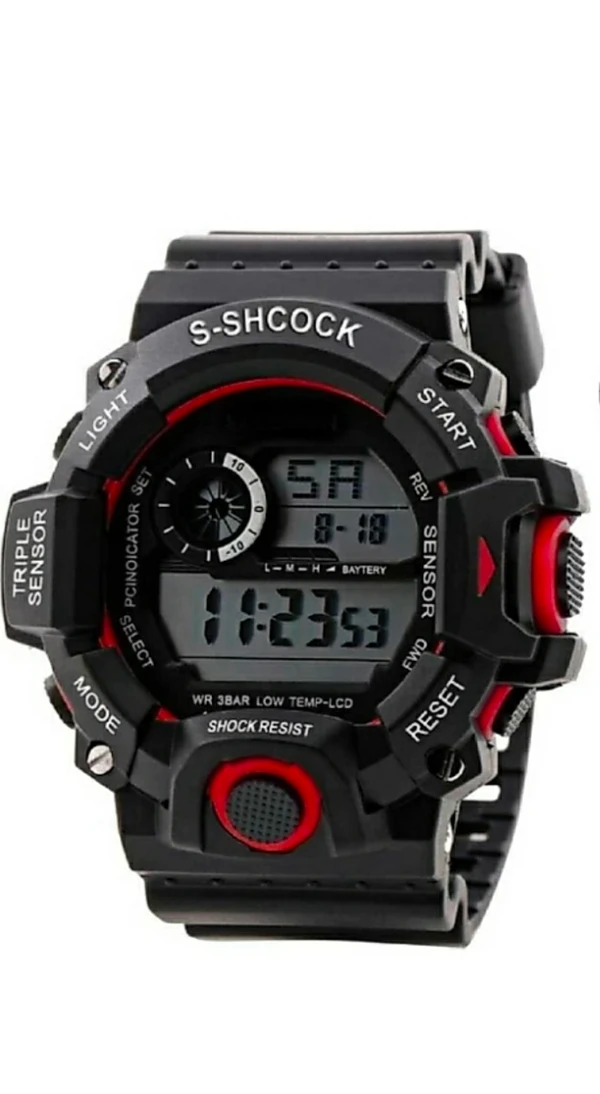 Multi Functional Sports Digital Black Dial Men's Watch - Black, Digital Watch, Pack Of 1