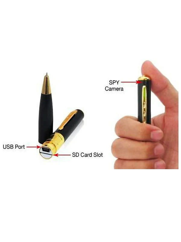 Spy Pen Hidden Mini Camera with Audio/Video Recorder 32GB Supportable Multifunction Home Security Rechargeable Built Battery Memory Card Inserting Home Office Kids Baby Pet Monitoring  - Black, Spy Camera Pen, Pack Of 1