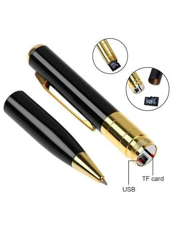 Spy Pen Hidden Mini Camera with Audio/Video Recorder 32GB Supportable Multifunction Home Security Rechargeable Built Battery Memory Card Inserting Home Office Kids Baby Pet Monitoring  - Black, Spy Camera Pen, Pack Of 1