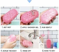 Silicone Bath Brush, Double Sided Body Scrubber , Silicone Shower Sponge , For Dead Skin Removal And Deep Cleaning Massage, Bath Tool , body wash for kids , loofah for bathing , body scrub for bathing , body brush having better cleaning , for removing stains , particle massage Housework cleaning , for Men, Women And Kid ( MultiColor ) - Bubble Soap Case, Pack Of 1