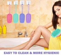 Silicone Bath Brush, Double Sided Body Scrubber , Silicone Shower Sponge , For Dead Skin Removal And Deep Cleaning Massage, Bath Tool , body wash for kids , loofah for bathing , body scrub for bathing , body brush having better cleaning , for removing stains , particle massage Housework cleaning , for Men, Women And Kid ( MultiColor ) - Bubble Soap Case, Pack Of 1