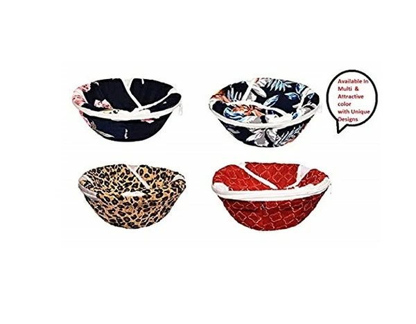 Hot Chapatti box with single zip | Roti Cotton Cloth Casserole | Basket | Washable with Chain | Roti Rumals with Multicolor - Cotton Roti Casserole, Pack Of 1