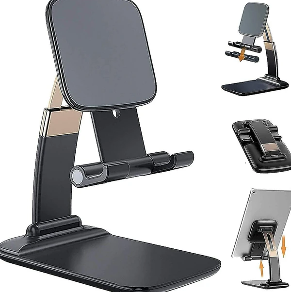 Premium Smart Foldable Mobile Stand for Table and Bed, Height Adjustable Universal Phone Holder for All Smartphones & Tablet - Foldable Mobile Stand, Pack Of 1