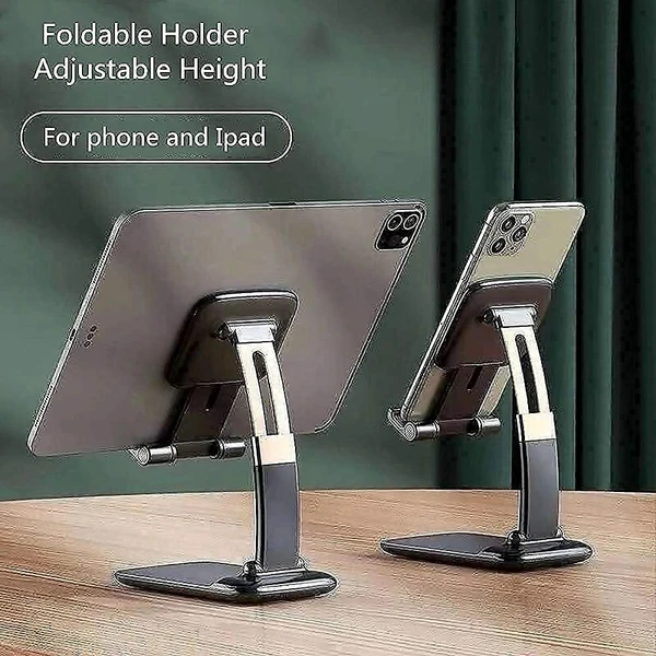 Premium Smart Foldable Mobile Stand for Table and Bed, Height Adjustable Universal Phone Holder for All Smartphones & Tablet - Foldable Mobile Stand, Pack Of 1