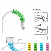 Spiral Charger Cable Protector Data Cable Saver Charging Cord Protective Cable Cover - Cable Protector, Pack Of 4 Piece Set