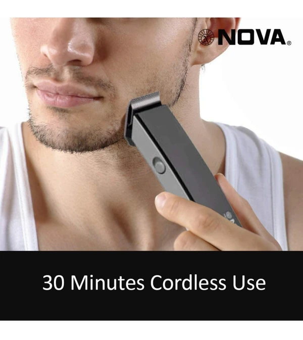 Rechargeable Cordless Beard Trimmer for Men (Black) & Nova NHT - 1047 Pro Skin Advance Rechargeable Cordless Beard Trimmer for Men - Trimmer, Pack Of 1