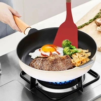 Spatlus Woodtula Kitchen Silicone Spatula Shovel with Wooden Handle, Non-Stick Cookware Heat Resistant Kitchen Utensil Tools - Spatula For Kitchen, Pack Of 1