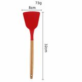 Spatlus Woodtula Kitchen Silicone Spatula Shovel with Wooden Handle, Non-Stick Cookware Heat Resistant Kitchen Utensil Tools - Spatula For Kitchen, Pack Of 1
