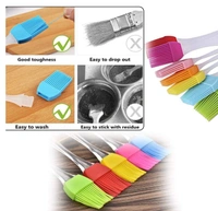 Heat Resistant, Non-Stick Silicone Oil Brush and Spatula, Cake Bake, Barbeque, Pastry Brushes, Mixer, Tandoor, Baking, Cooking, BBQ, kitchen brush (Multicolour) - Oil Brush, Pack Of 2 Piece Set