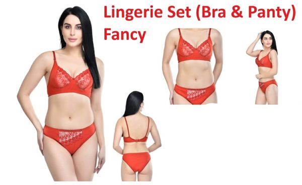 Women's Laced Bra and Panty Set | Beautiful Combo of Lingerie Set - Red, Pack Of 1 Set, 40B