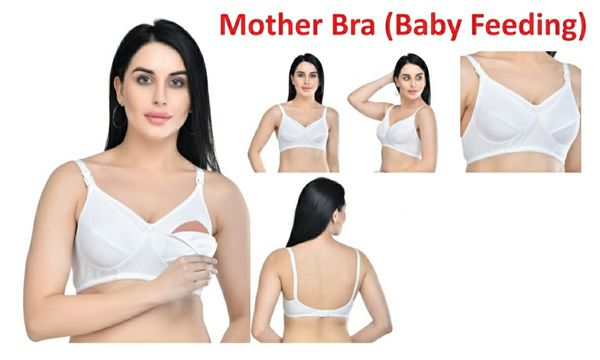 Women's Breastfeeding Maternity Full Cup Cotton Hosiery Feeding Bra  - White, 44C, Pack Of 1