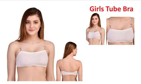 Women's Girl's Cotton Non-Padded Regular Tube Bra  - White, 32B, Pack Of 1