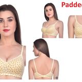 Designer Women's Cotton & Polyester Lightly Padded Wire Free T-Shirt Bra - Yellow, 30B