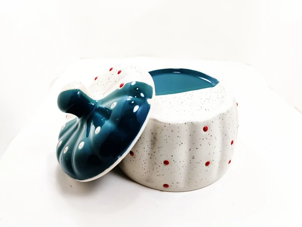  Ceramic Butter Pot with Ceramic Lid | Chutney Jar | Pickle Pot | Jam Jar - Ceremic Pot With Lid, Pack Of 1 Set