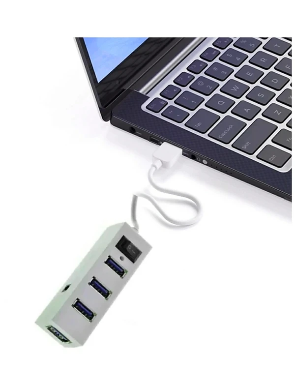 4 Port USB Hub Splitter 3.0- Black Non Slip Ultra Slim High Speed Portable USB Cable Adapter Compatible for Keyboard/MacBook/Mac Pro/Mac Mini/iMac/Surface Pro/XPS/PC/Flash Drive/Mobile HDD - USB Hub, Pack Of 1
