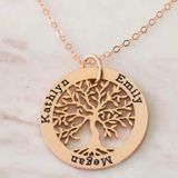Father Care 18K Plated Family Tree of Life Necklace With One Year Warranty  - Male & Female, Pack Of 1, Gold