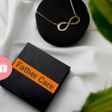 Father Care  Heart Name Couple Necklace (1 Year Warranty) - Pack Of 1, Sundown, Box Chain