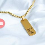 Father Care  18K Reversible Tag Necklace - Girl And Women, Gold, Pack Of 1