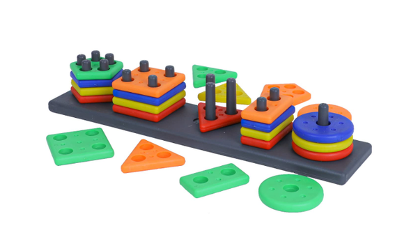 Musvika Building Blocks for Kids ,Smart Activity Fun and Learning Assemble Blocks Best Gift Toy Block Game for Kids/Boys/Children (5 pcs Set Geometric) - Toddler