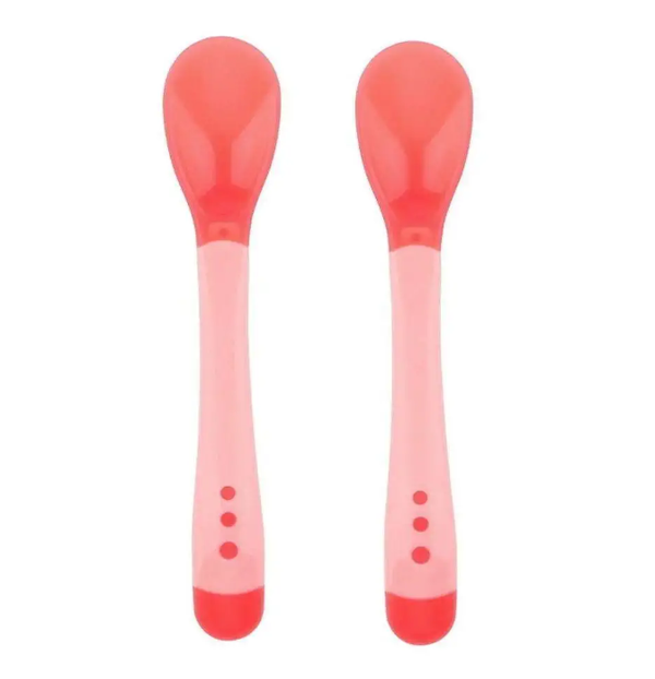 Musvika Silicone Tip Heat Sensitive Baby Infant Feeding Temperature Sensing Spoons 2 Pieces - Toddler