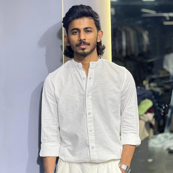 Chinese collar linen shirt (S,XL)