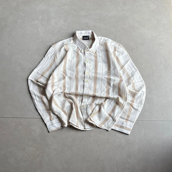 Premium Linen Stripe Shirt (S,M,L,XL)