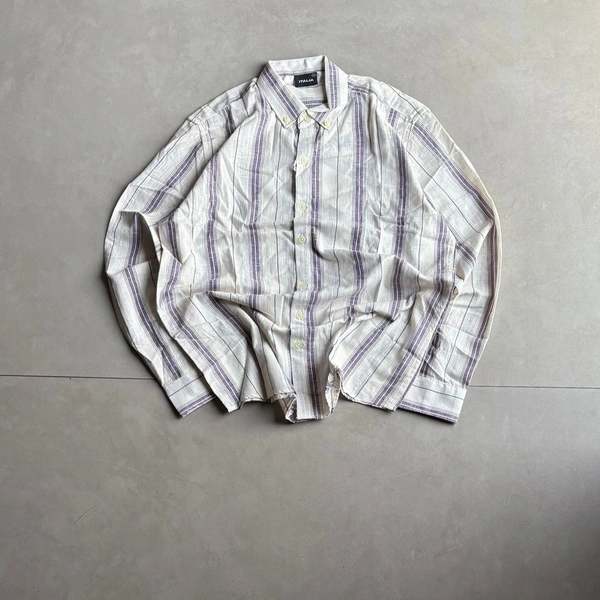 Premium Linen Stripe Shirt (S,M,L,XL)