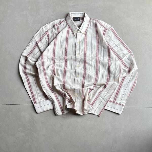 Premium Linen Stripe Shirt (S,M,L,XL)