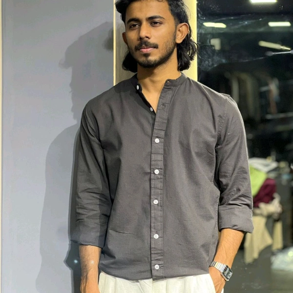 Chinese collar linen shirt (M,L,XL)