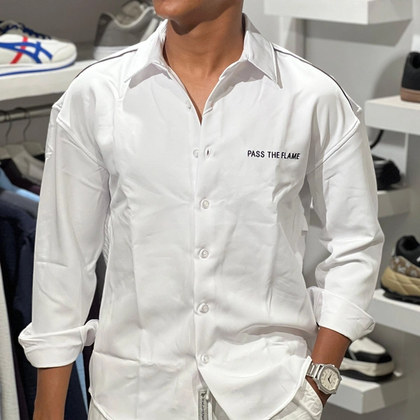 Oversized Backprint Embroidery Shirts (XL)