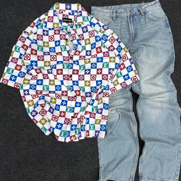 Five Sleeve Shirt + Loose Fit Jeans (M,L,XL)