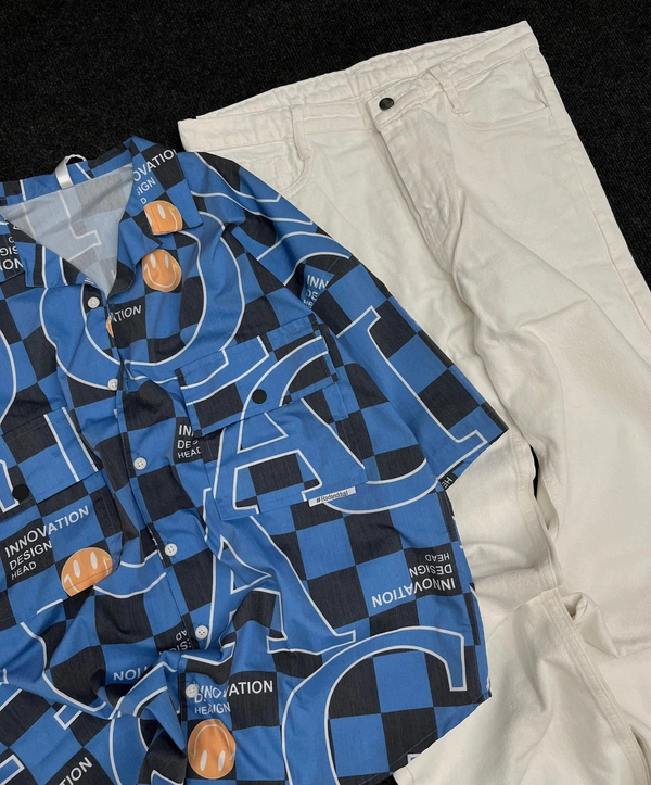 Premium Five Sleeve Shirt + Loose Fit Jeans (L)