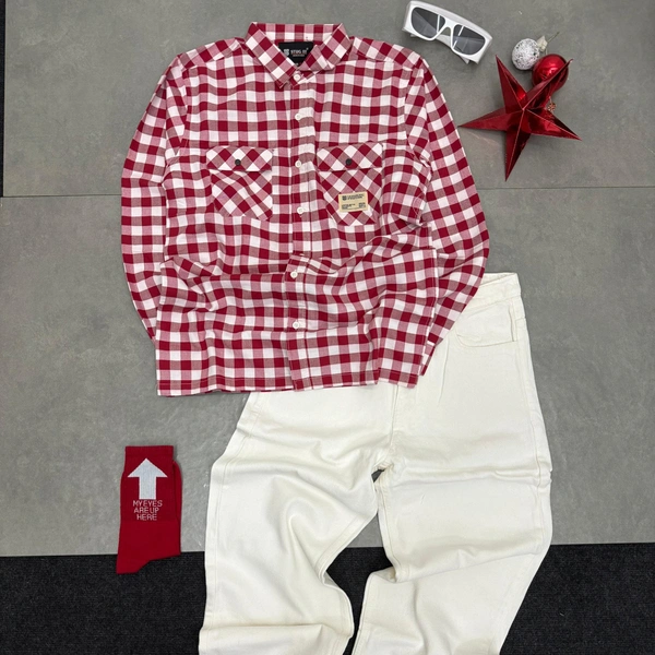 Full Sleeve Shirt + Baggy Jeans + Spec + Sock combo (M)