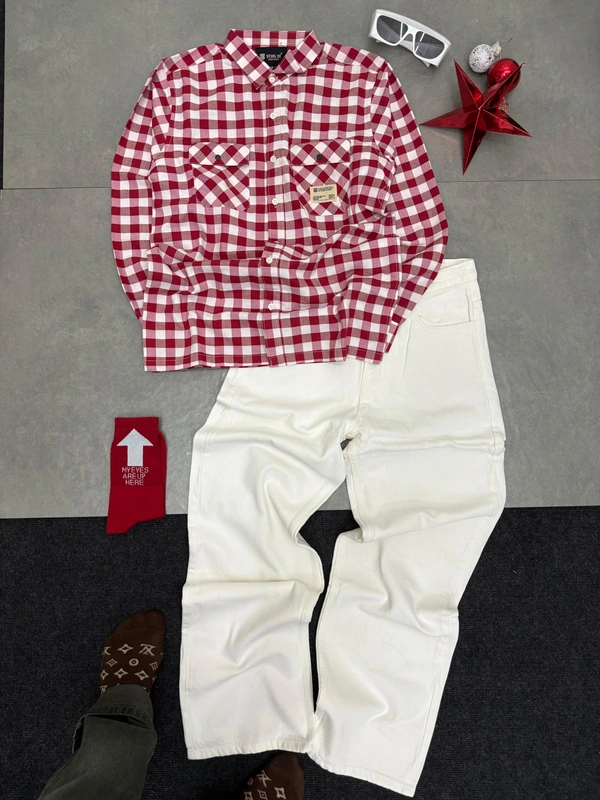 Full Sleeve Shirt + Baggy Jeans + Spec + Sock combo (M)
