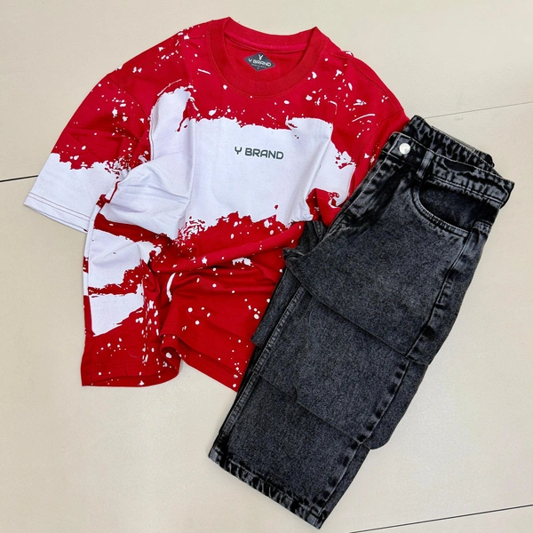 Five Sleeve T Shirt + Baggy Jeans (XS,S,L)