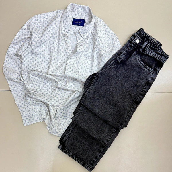 Full Sleeve Shirt + Baggy Jeans combo (M,L,XL)