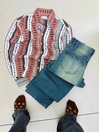 Full Sleeve Shirt + Baggy Jeans combo (S,XL)