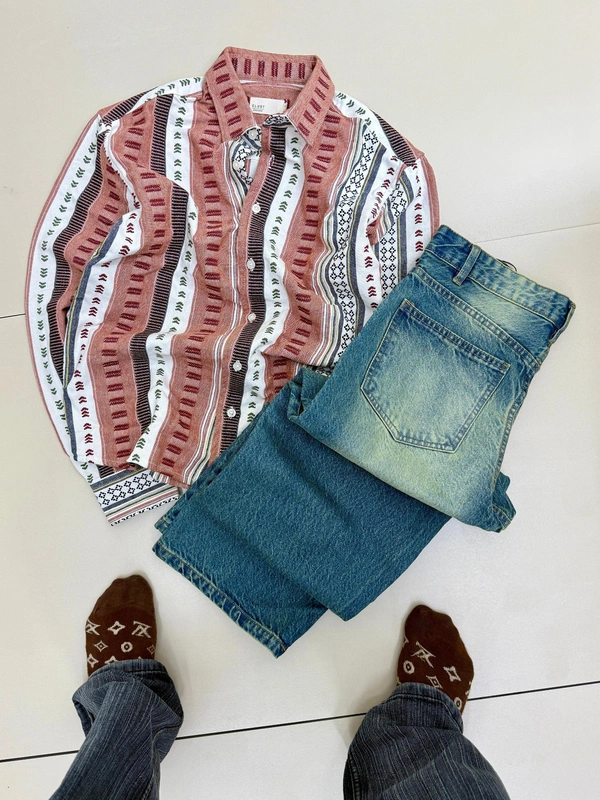 Full Sleeve Shirt + Baggy Jeans combo (S,XL)