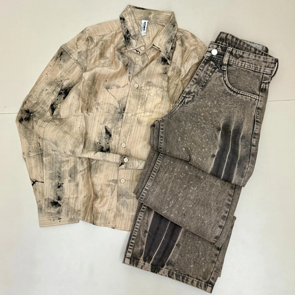 Imported Full Sleeve Shirt + Baggy Jeans Combo (XL)