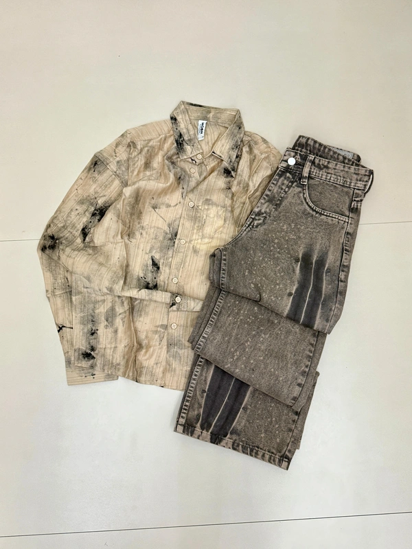 Imported Full Sleeve Shirt + Baggy Jeans Combo (XL)
