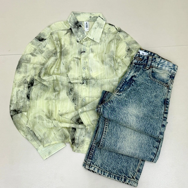 Imported Full Sleeve Shirt + Baggy Jeans Combo (S,M,L,XL)