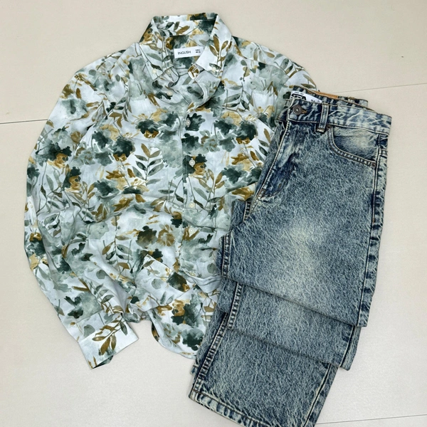 Imported Full Sleeve Shirt + Baggy Jeans Combo (S,M,L,XL)