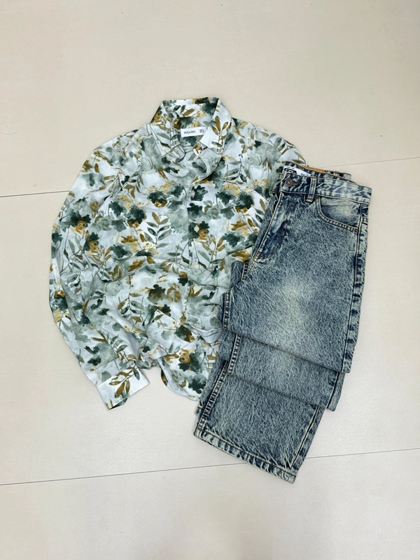 Imported Full Sleeve Shirt + Baggy Jeans Combo (S,M,L,XL)