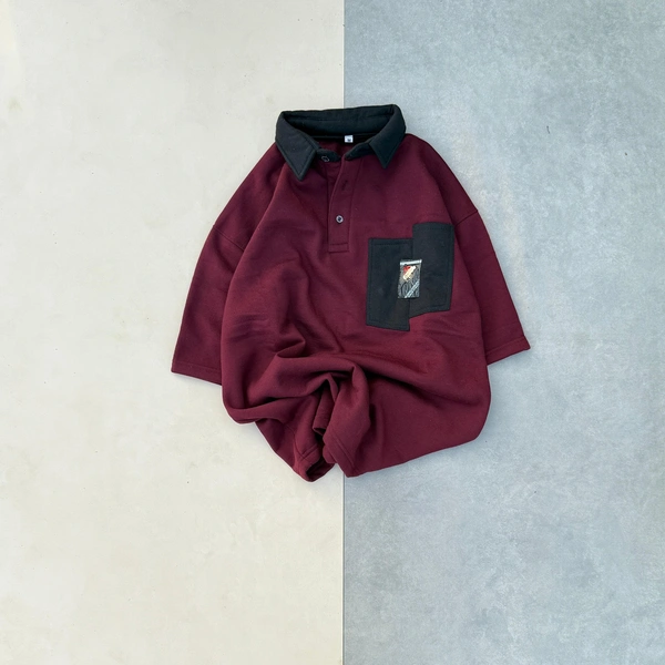 Five Sleeve Collar T-Shirt (M,L)