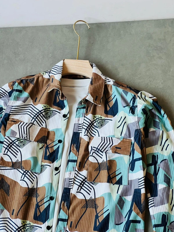 Corduroy Full Sleeve Shirt (XXL)