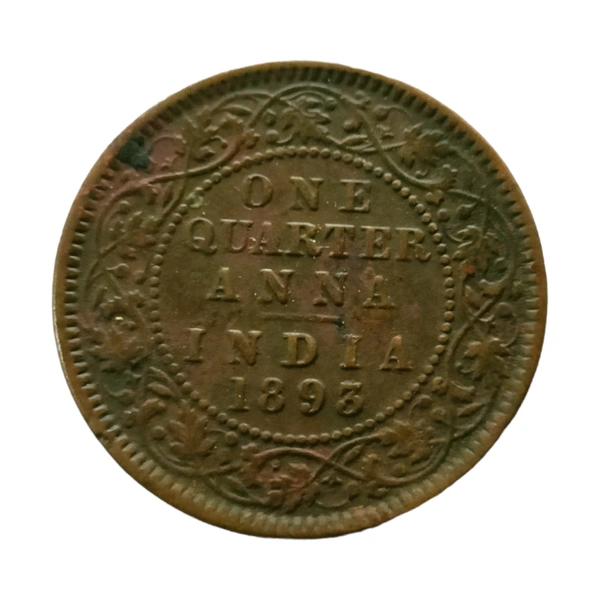 1893 Quarter Anna Coin - Victoria Empress