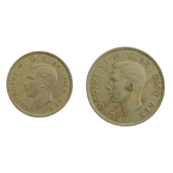 UK Shillings Set of 2 Coins - George 6th King (1947 - 1948)