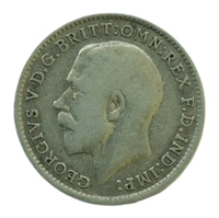 U.K 3 Pence Silver Coin (George 5th King) - 1918